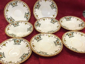 8er SET ANTIKE ROYAL DOULTON ROBERT ALLEN NUMMERIERTE / CODIERTE UNTERTASSEN... SELTEN - Bild 1 von 9