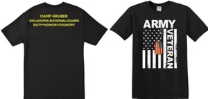 CAMP GRUBER *OKLAHOMA NATIONAL GUARD*2-SIDED SHIRT*VINYL*OFFICIALLY LICENSED - Picture 1 of 3