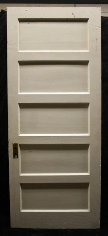 32"x83" Antique Vintage Old Exterior Interior SOLID Wood Wooden Door 5 Panels Cover