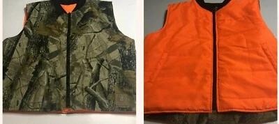 Bob Allen Realtree Hardwoods Camo Orange Reversible Hunting VEST Mens XL - Image 1 of 4