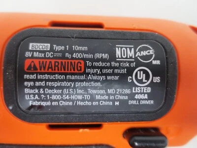 Taladro de litio inalámbrico BLACK+DECKER BDCD8 8V Max Foto 1 de 4
