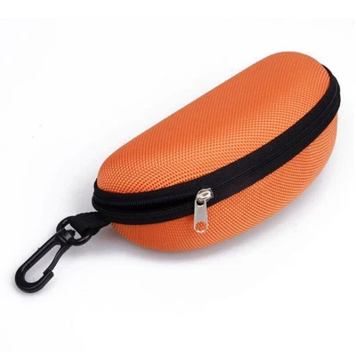 Portable Sunglasses Eyeglasses Case Zipper Hard Shell Box With Clip Black USA - Image 1 of 4