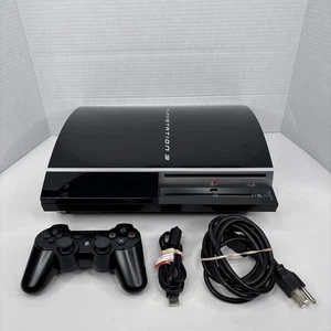 Sony PlayStation 3 80GB Console CECHK01 Black w/ Controller Tested - Bild 1 von 16