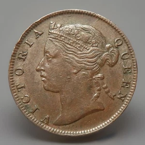 Straits Settlements 1/2 Cent 1883 Grade AEF, RARE - Picture 1 of 2