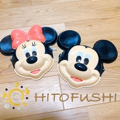 Disney Mickey & Minnie Japanese Festival Mask 2Set Summer Matsuri from Japan NEW - Image 1 of 2