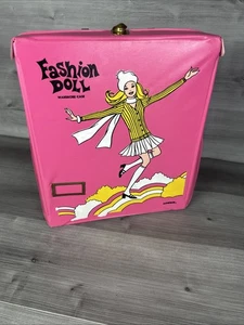 Rare Vintage Pink Fashion Doll Vinyl Wardrobe Barbie Clone Case Miner 1960's - Bild 1 von 7