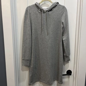Calvin Klein Damen graues leichtes Sweatshirt Kleid mit Kapuze Gr. Medium - Bild 1 von 9