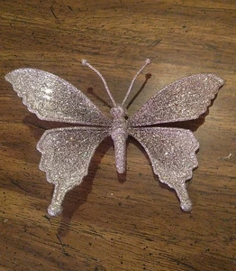 Pottery Barn Kids Silver Butterfly Christmas Ornament 3-D - Picture 1 of 5