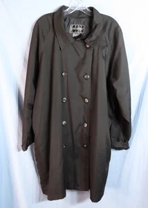 Vintage BLACK LONDON FOG RAIN JACKET/COAT Packable Lightweight DOUBLEBREASTED XL - Picture 1 of 5