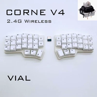 Corne V4 Wireless Split Keyboard 2.4G 46-Key Hot-Swap MX Ergonomic VIAL Support - Image 1 of 4
