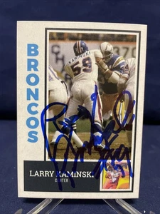 Larry Kaminski -Purdue- Denver Broncos handsignierte Custom Karte - Bild 1 von 2