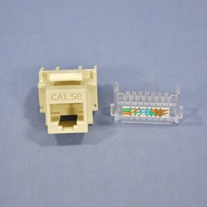 Cooper 5546-5EV Ivory Cat5e Snap-In Modular Data Jack 110 Style 8-Position RJ45 - Picture 1 of 3
