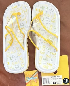 SKECHERS Glassy Yellow Heatwaves Thong Flip-Flops Cali Comfort Women’s 10 EUC - Picture 1 of 15