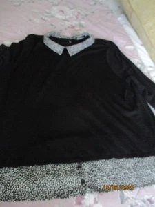 LADIES JUMPER/SHIRT SIZE 22 BLACK - Picture 1 of 8