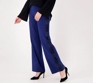 Women With Control Cotton Jersey Wide Leg Tuxedo Pants Size XXS Navy A553653 - Picture 1 of 5