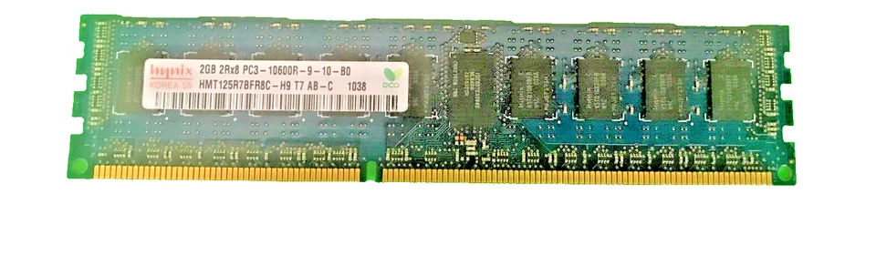 Memoria de servidor Hynix 2 GB 2Rx8 PC3-10600R DDR3 ECC REG HMT125R7BFR8C-H9 Foto 1 de 1