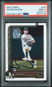 2025 Topps Series 1 Signed Jacob Wilson #314 (RC) Autographed Auto Card PSA 9/10 - Picture 1 of 2