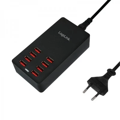 Logilink Caricatore da Tavolo a 8 porte USB 44W Nero - Immagine 1 di 4
