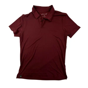 Pistol Lake Short Sleeve Polo Shirt Medium Burgundy Made In USA - Picture 1 of 10