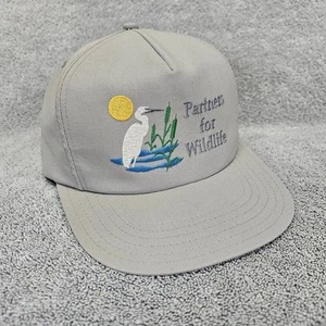 Vintage Nature Trucker Hat PARTNERS FOR WILDLIFE Bird Embroidery OSFM CAP USA! - Picture 1 of 18