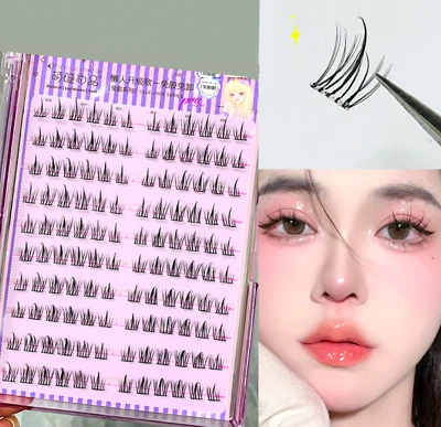 Quality Soft Natural Look No Glue Free Fake False Eyelashes Eye lashes Cluster - Image 1 of 4