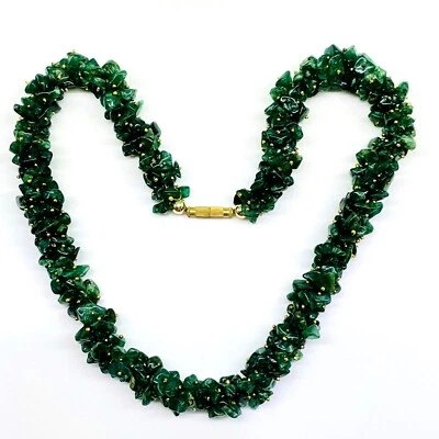 45.7cm Natürlich Aventurin Quarz Reich Grün Boutique Designer Perlen Halskette - Bild 1 von 4