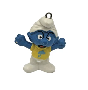 Snappy Smurf Ornament Yellow Shirt Vintage Figure Toy Peyo Schleich Germany 2" - Picture 1 of 9