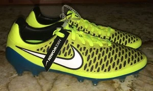 NIKE Magista Opus FG Volt Yellow Blue Lagoon Soccer Cleats NEW Women's Sz 8.5 - Picture 1 of 5
