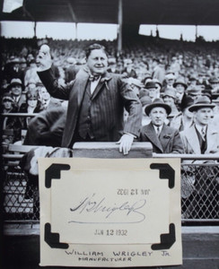 Chicago Cubs Owner WILLIAM WRIGLEY JR Autograph ''Rare''