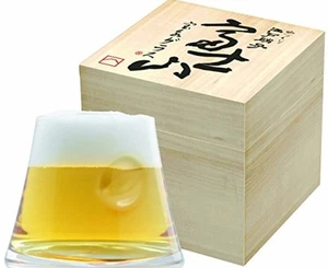Japanese Edo glass Beer Tea Sake cup handcraft Mt.Fuji made in japan - Picture 1 of 4