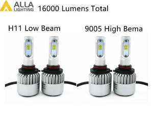 Alla Lighting LED High Low Beam Headlight Bulb Light Kit for Honda, Xenon White - Picture 1 of 10