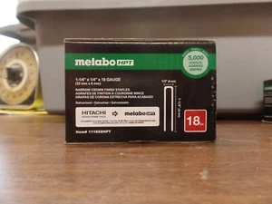 Metabo Hpt 1 Zoll  X oder 1-1/4 Zoll x 1/4 Zoll Breite x 18 Stärke Krone Heftklammern 5000 Stück - Bild 1 von 5