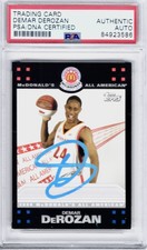 DEMAR DEROZAN SIGNED 2008 TOPPS MCDONALD’S ALL AMERICAN CARD PSA COA AUTO SLAB