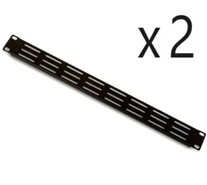 2 Pack Lot - One Space 1U 19" Vented Blank Rack Mount Server Panel Filler Spacer - Picture 1 of 2
