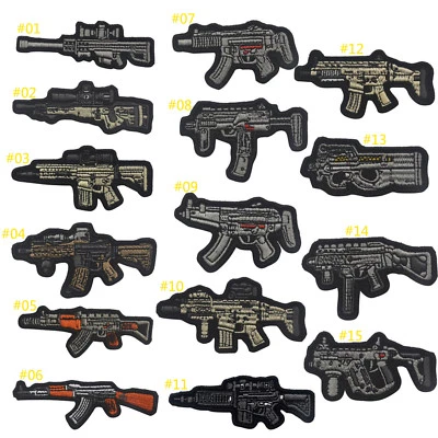 Embroidered AK47 MK18 SIG-MCX 81-1 Tactical Army Gun CS Hook & Loop Patch - Image 1 of 4