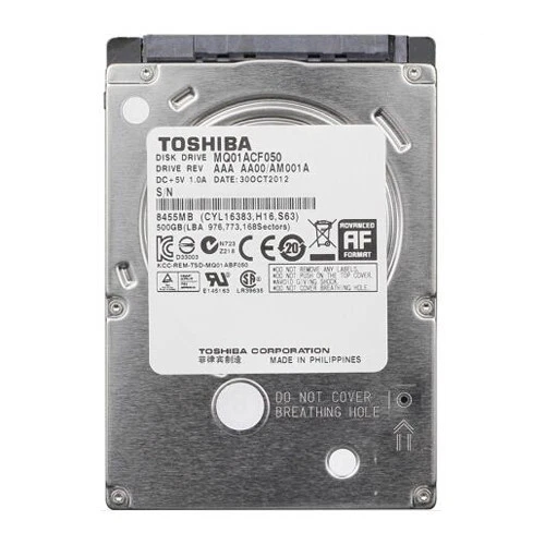 Toshiba 500GB MQ01ACF050 7200RPM SATA III 2.5" Laptop HDD Hard Disk Drive - Image 1 of 4