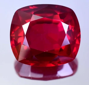 67.75 Ct Natural Mozambique Blood Red Ruby Certified Flawless Cushion Gemstone - Picture 1 of 8