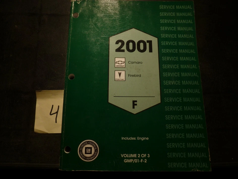 2001 Pontiac Firebird Engine Shop Manual de Serviço de Reparo Trans Am Formula - Imagem 1 de 1