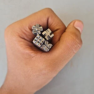 Vintage Handarbeit Stahl indisches Symbol Juwelier Silberschmied Metall Stanzstempel Werkzeug 4 Stck. - Bild 1 von 4