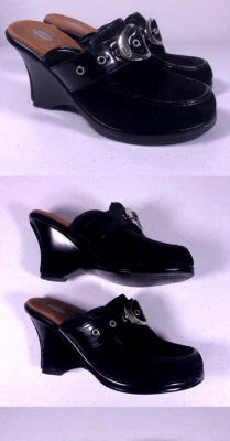 Dr. Scholls Recite Women's Suede Buckle Clog Wedge Slip On Size 9.5 M Mint - Image 1 of 4