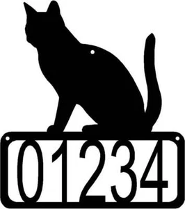 Cat #03 House Address Sign - Made in USA - Picture 1 of 2