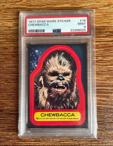 1977 Star Wars Topps Chewbacca Sticker #16 Graded PSA 9 MINT - Picture 1 of 7