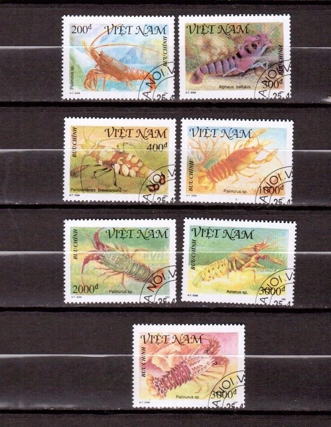 STAMPS Vietnam Shellfish Crabs 1991  Scott 2250-2256  CTO - Image 1 of 1