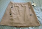 Pink Martini Tan Skirt Size Large NWT Boutique With Buttons Lined 