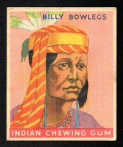 CHIEF BILLY BOWLEGS 1933 GOUDEY INDIAN GUM R73 SERIES OF 96 #44 VGEX+ NO CREASES