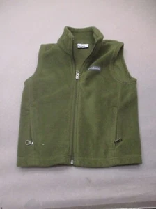 Columbia Size 2XS (4-6) Boys Olive Full Zip Stand Collar Pocket Fleece Vest 669 - Picture 1 of 6
