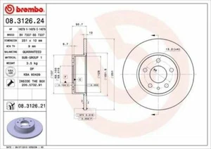 COPPIA DISCHI FRENO BREMBO POST FOR ALFA ROMEO 156 (932) 1.9 JTD - Imagen 1 de 1