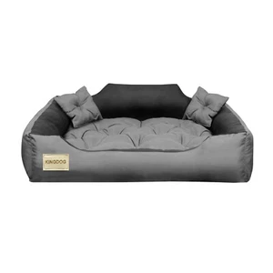 Letto per cani e gatti in microfibra vari dimensioni colore grigio-nero KingDog - Imagen 1 de 11