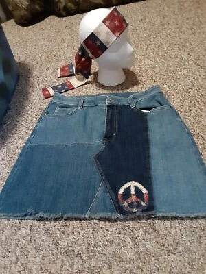 Falda vaquera AriZona reacondicionada para jóvenes talla 13 y envoltura para la cabeza con corbata Foto 1 de 4