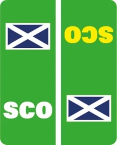 SCOTLAND GREEN EV NUMBER PLATE STICKER SCOTLAND FLAG CAR VAN TRUCK - EVPLATE12 - Picture 1 of 1